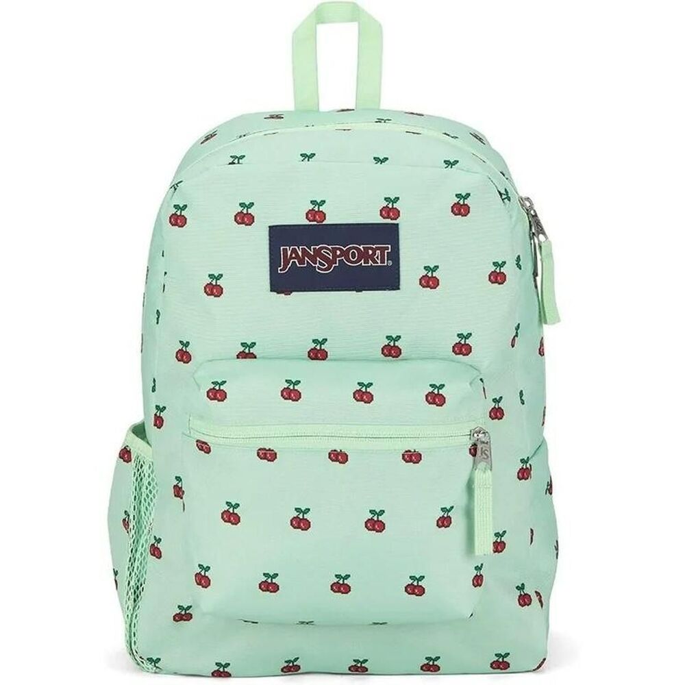 Jansport Mint Green Cherry Print Backpack